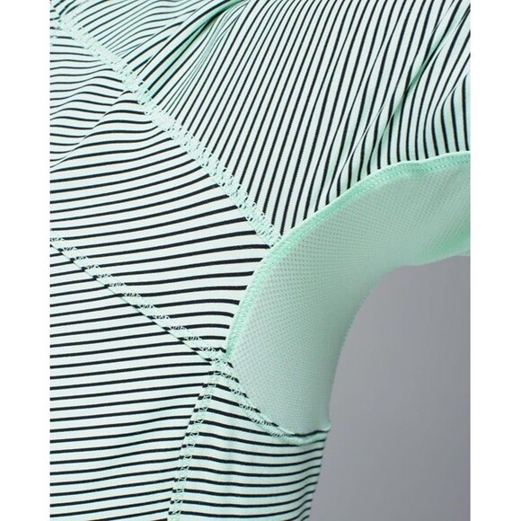 Lululemon Race with Grace Half Zip, Mint Black Stripe. size 6 - Picture 5 of 7